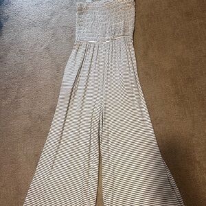 Zenana Outfitters Black and White Striped Jumpsuit